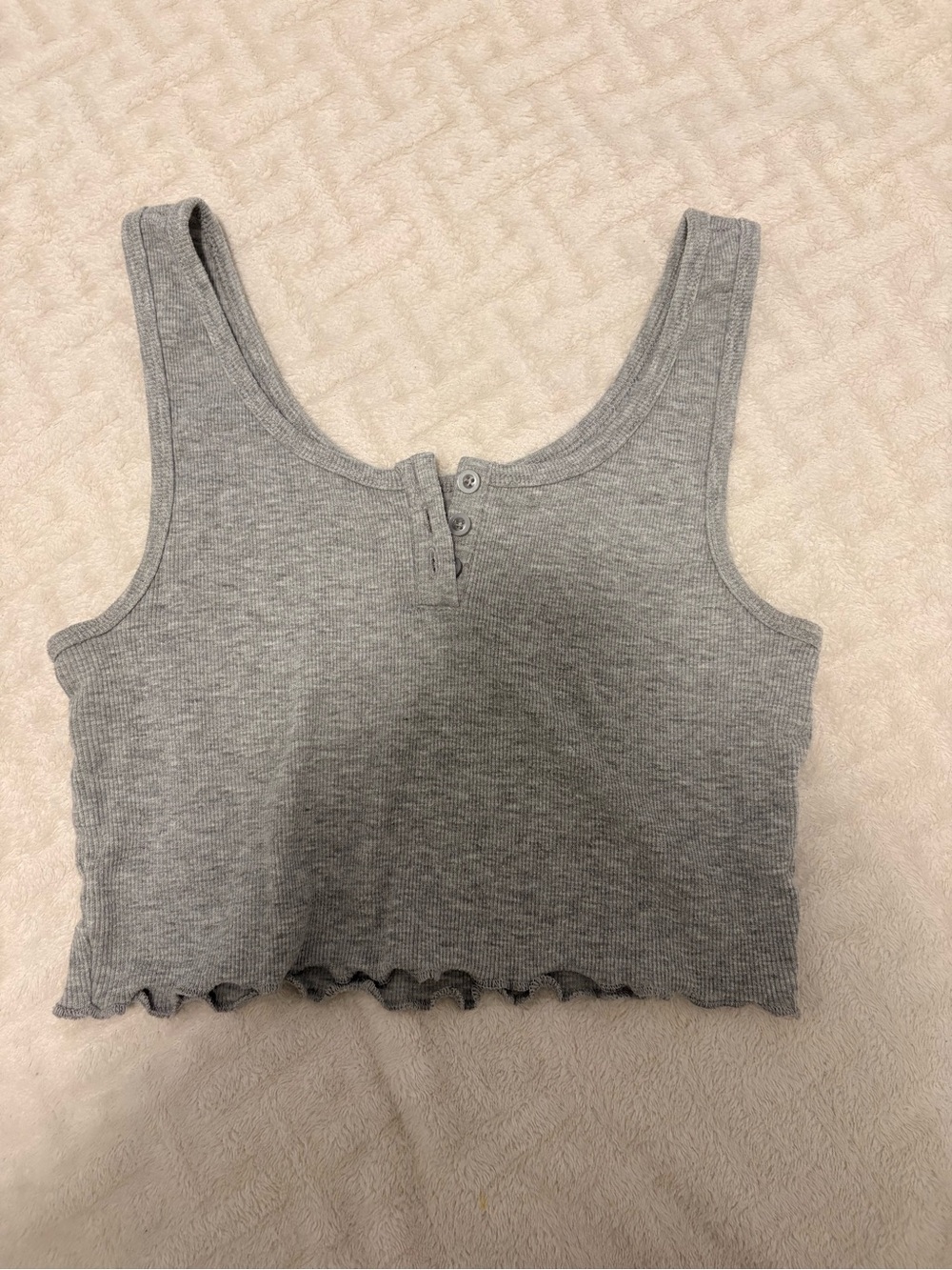 gray ribbed crop top